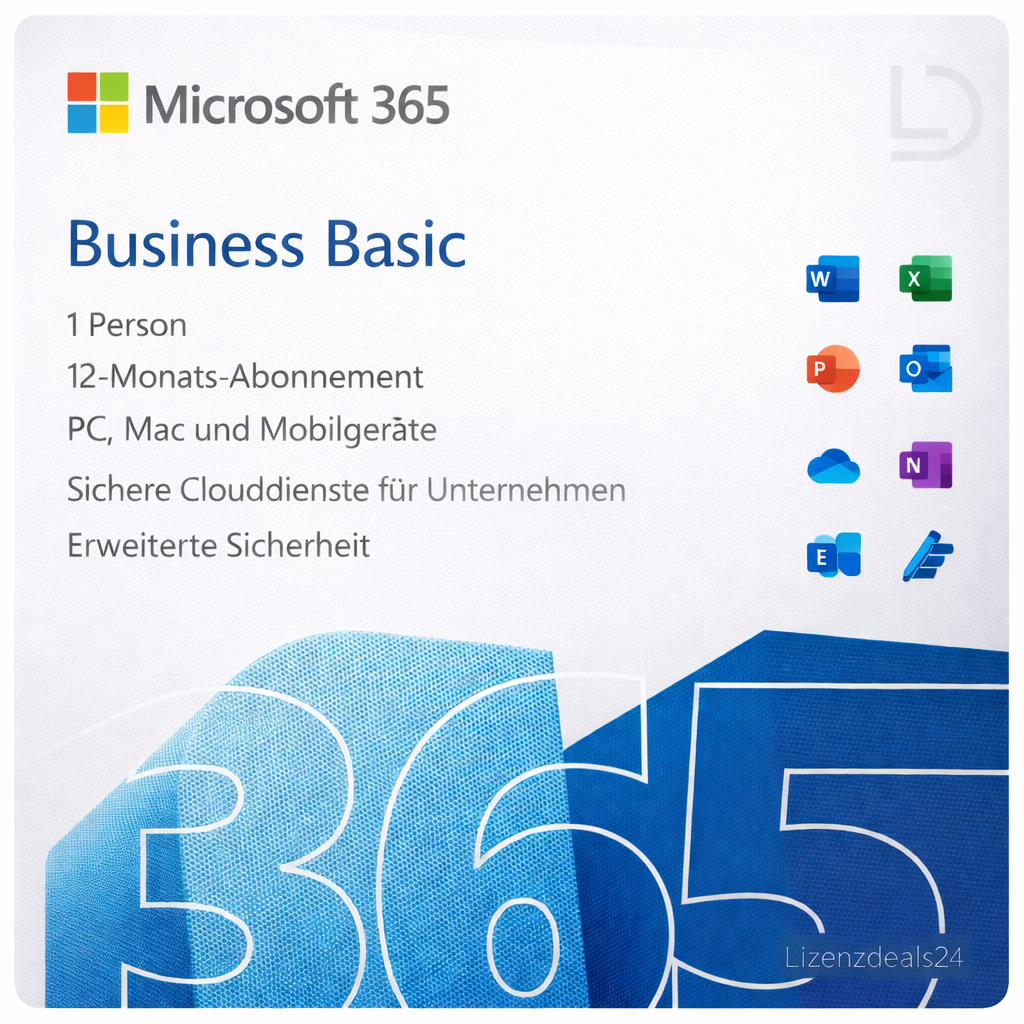 Microsoft 365 Business Basic | Cloud services & web apps | 12-month subscription | Professional business IT
