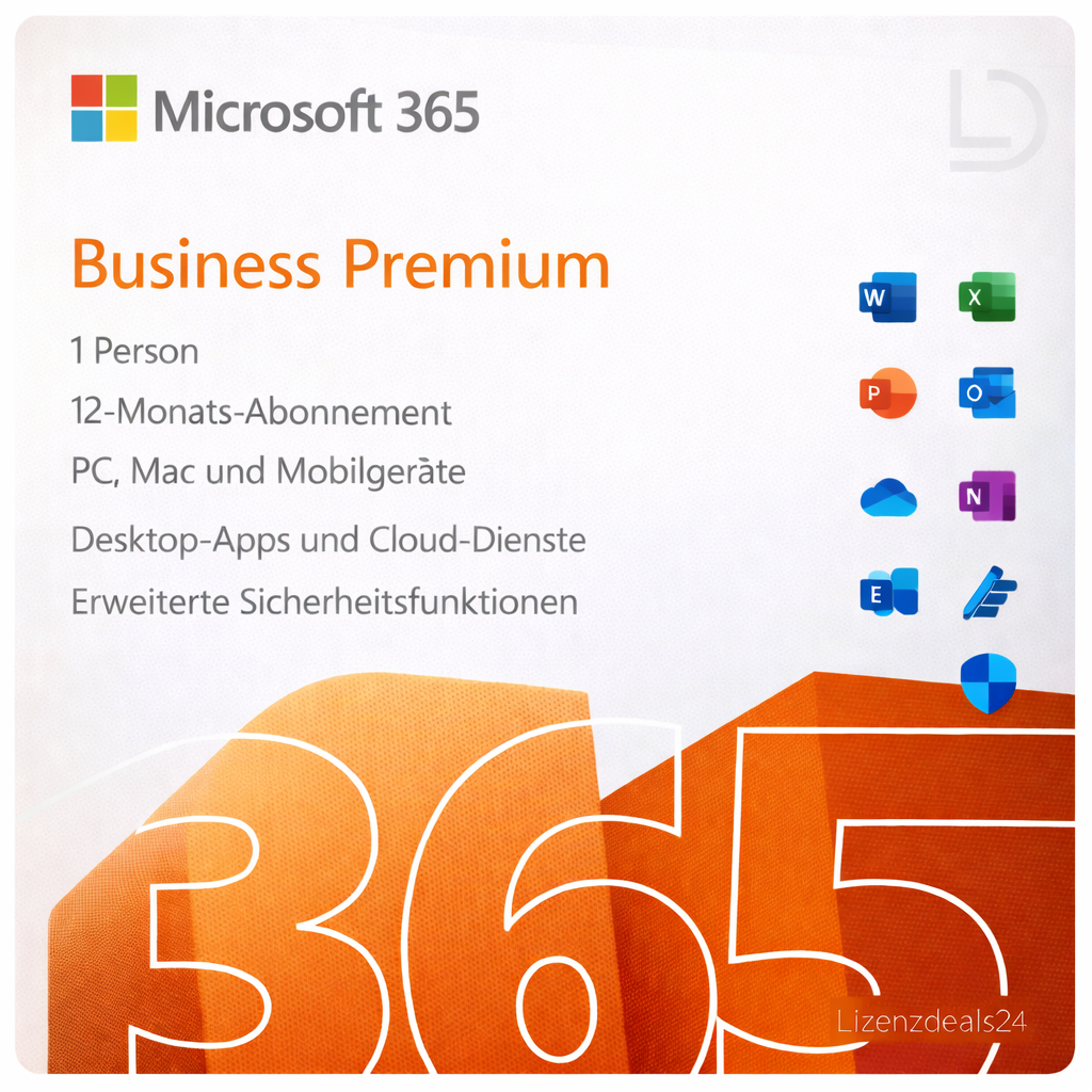 Microsoft 365 Business Premium | Desktop apps & advanced security | 12-month subscription | Enterprise-grade IT for SMEs