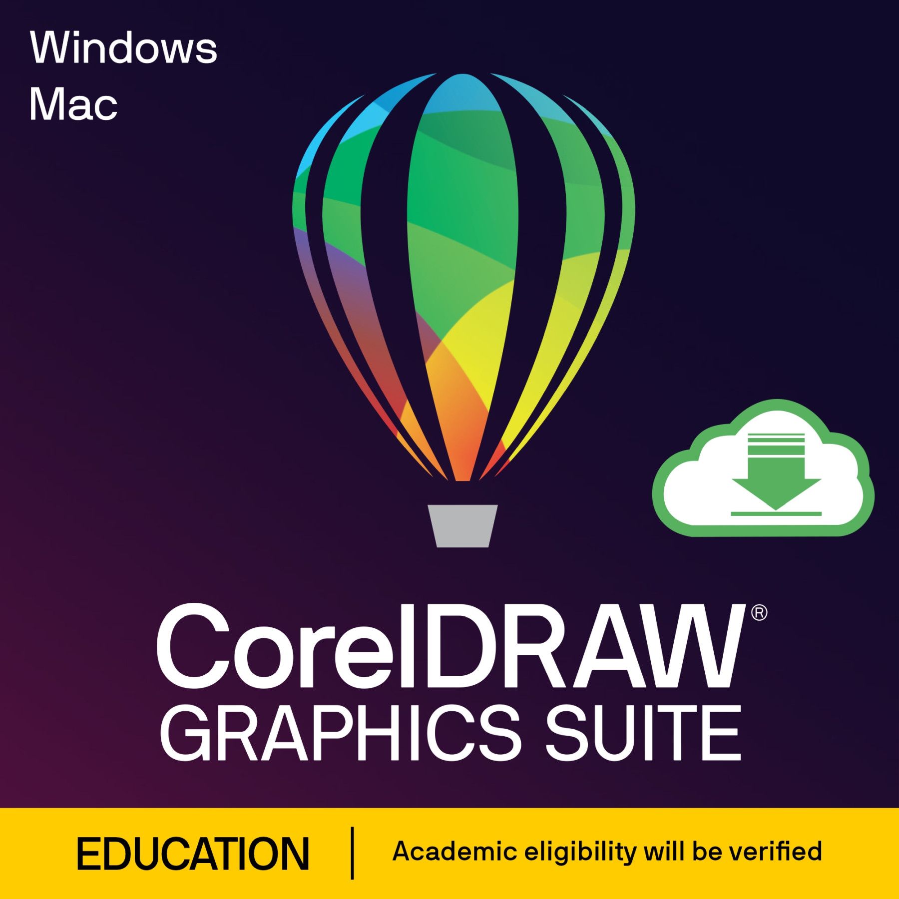 CorelDRAW Graphics Suite 2025 Education – Windows – 1-year licence – Download licence