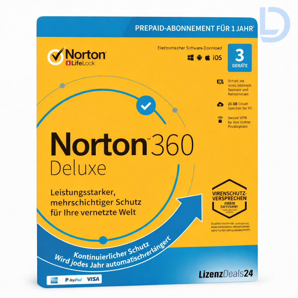 Norton 360 Deluxe: 3 devices, 1 year + 25 GB 