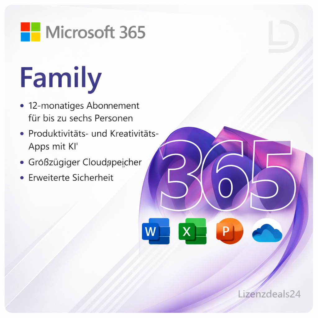 Microsoft 365 Family | Up to 6 people | Premium apps & cloud storage | 1-year subscription | PC, Mac, iOS & Android